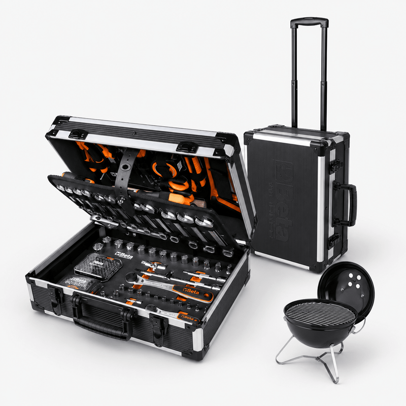 Beta BW 2056T/E Trolley Tool Case with 163 Tools + Free Travel BBQ - ZUKWC0004 - Trade Counter Direct - Trade Counter Direct