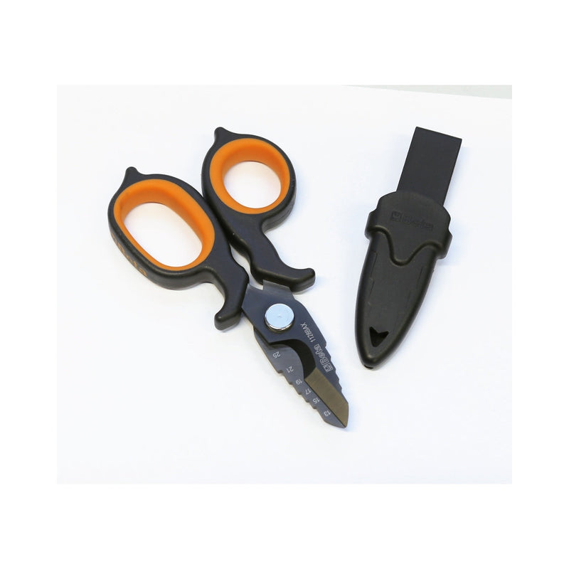 Beta Double - Acting Electricians' Scissors With Milling Profile In Dlc - Coated Stainless Steel - 1128BAX - WEB-011280088 - Beta - Trade Counter Direct