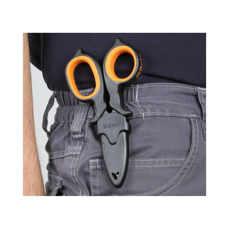 Beta Double - Acting Electricians' Scissors With Milling Profile In Dlc - Coated Stainless Steel - 1128BAX - WEB-011280088 - Beta - Trade Counter Direct