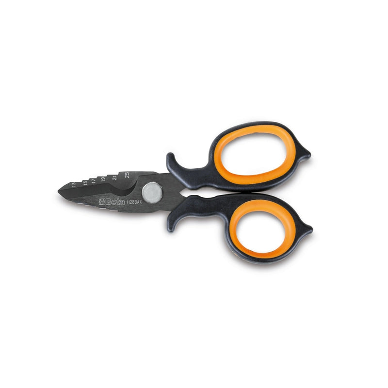 Beta Double - Acting Electricians' Scissors With Milling Profile In Dlc - Coated Stainless Steel - 1128BAX - WEB-011280088 - Beta - Trade Counter Direct