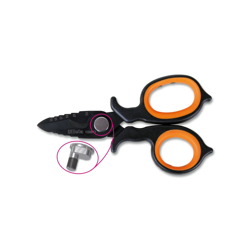 Beta Double - Acting Electricians' Scissors With Milling Profile In Dlc - Coated Stainless Steel - 1128BAX - WEB-011280088 - Beta - Trade Counter Direct