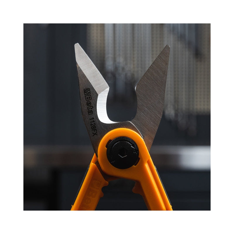 Beta Electrician's Scissors With Straight Stainless Steel Microtooth Blades And Crimping Function - 1128FX - WEB-011280090 - Beta - Trade Counter Direct