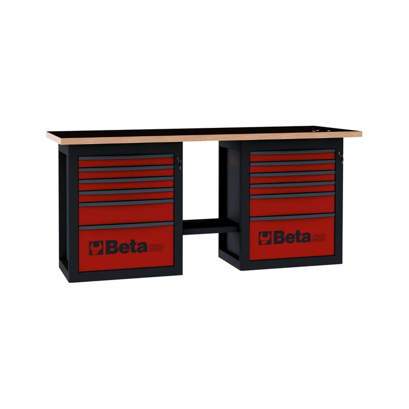 Beta Endurance Workbench With 2 Cabinets And 12 Drawers - C59B - C59B - C59B - O - WEB-059000012 - Beta - Trade Counter Direct