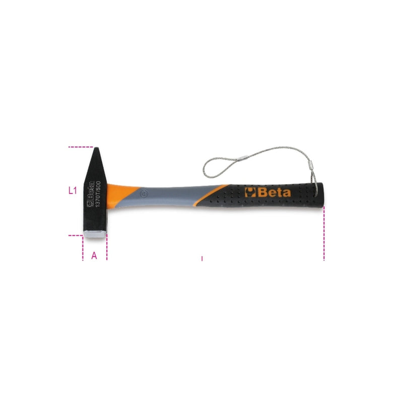 Beta H - Safe Mechanic's Hammer With Fibre Shaft H - Safe 500 G - 1370T - HS - 1370T - HS 500 - WEB-013704650 - Beta H - SAFE - Trade Counter Direct