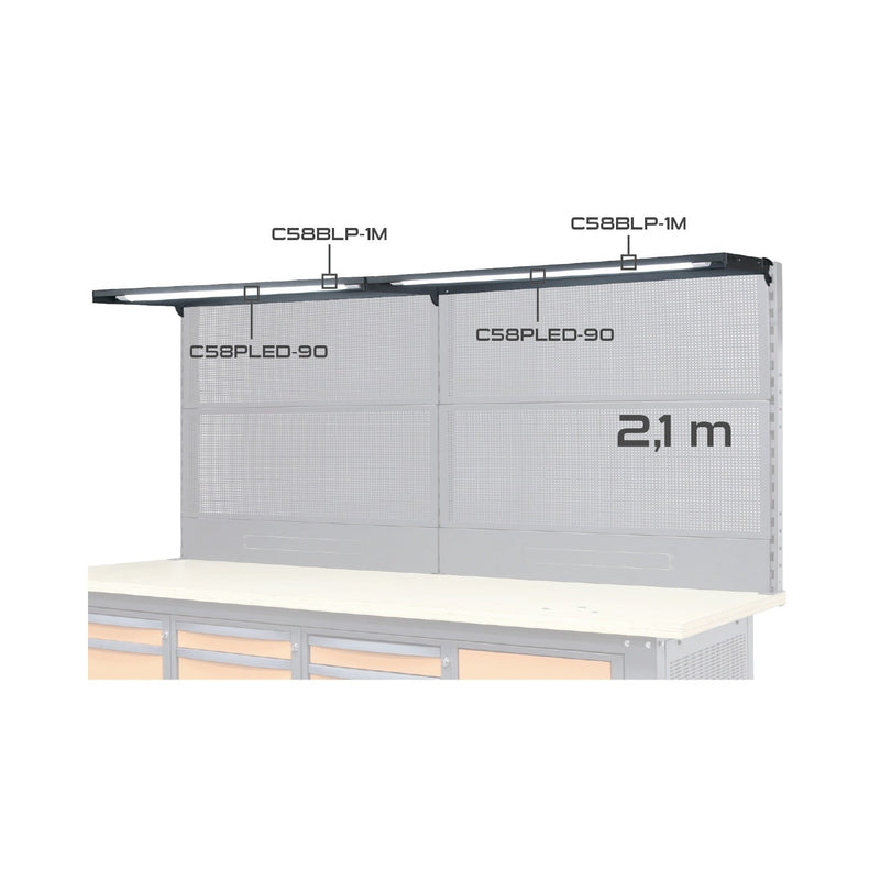 Beta Led Lamp For Modular Workbenches C58Bc 2.1 M Long - C58PLED - 90 - WEB-058000861 - Beta - Trade Counter Direct