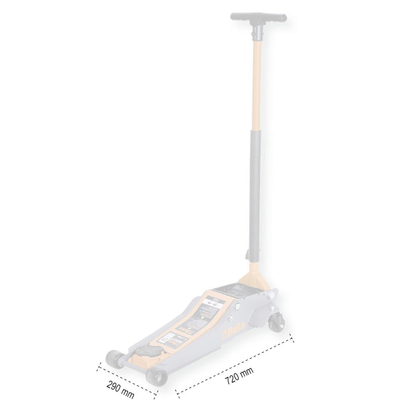 Beta Lowered hydraulic jack, 2 t, with 4 wheels - 3029/2T - WEB-030290020 - Beta - Trade Counter Direct