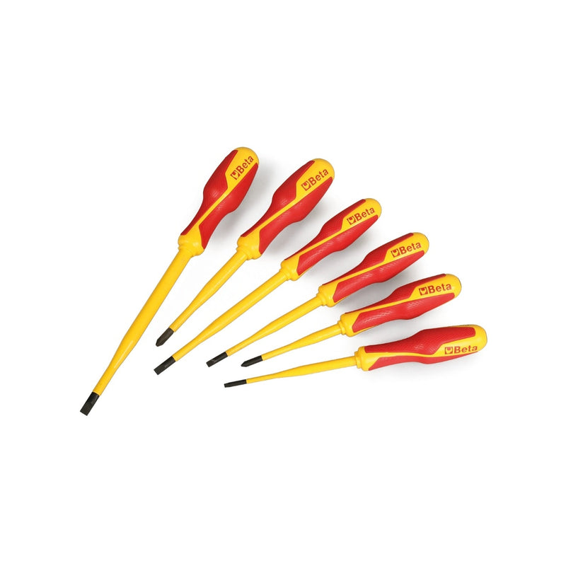 Beta Set Of 6 Slim Insulated Screwdrivers 1000V - 1273MQF/D... - 1273MQF/D6 - WEB-012730606 - Beta - Trade Counter Direct