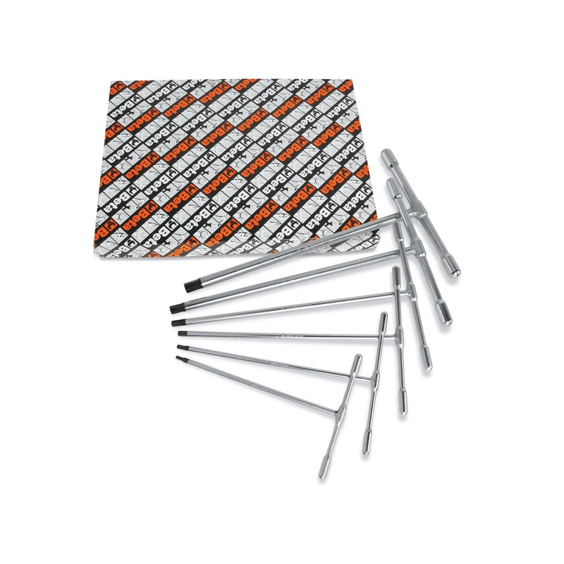 Beta Set of 6 T - handle wrenches with one hexagon male end - 951GP/S6 - WEB-009511687 - Beta - Trade Counter Direct