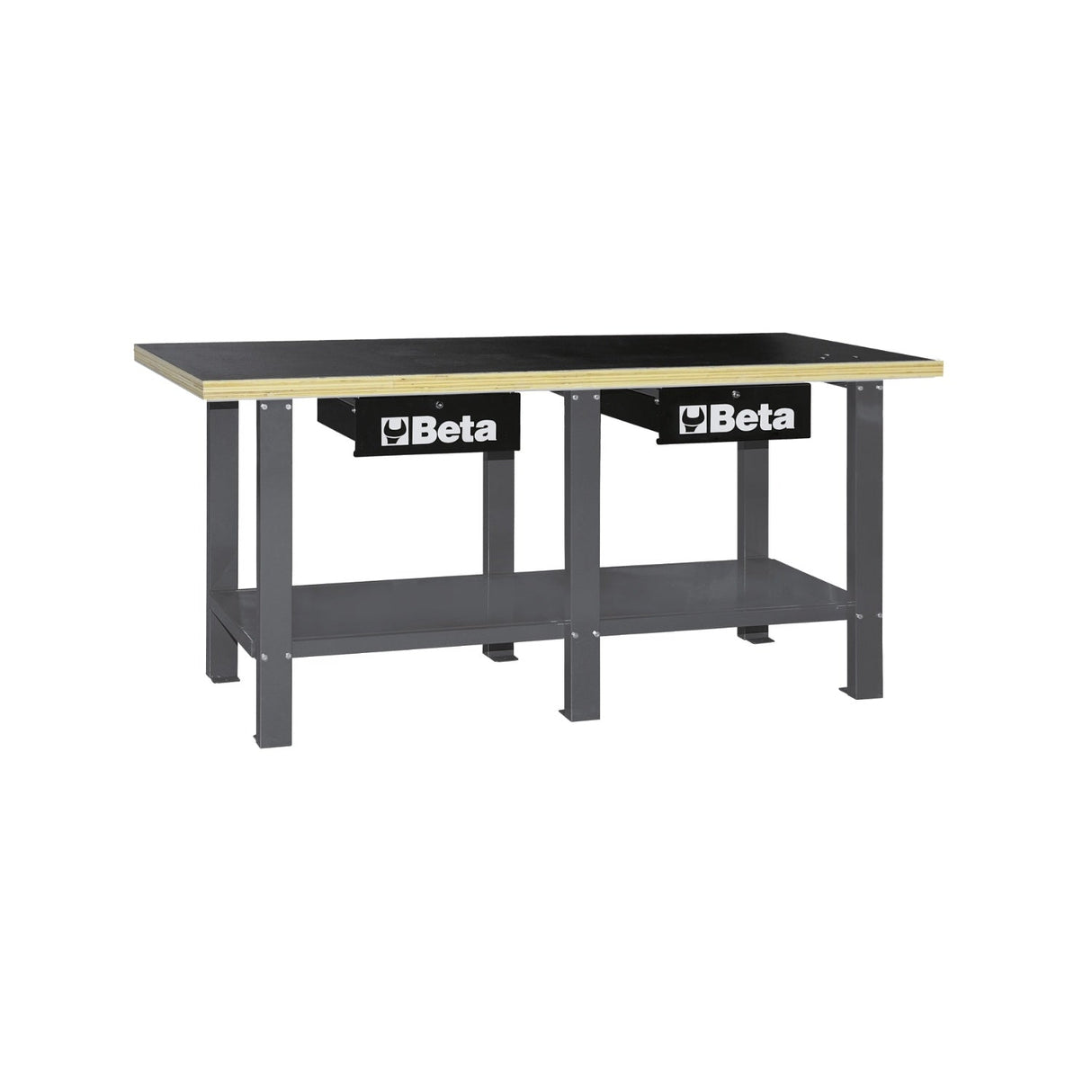 Beta Workbench With Wood Top And 2 Lockable Drawers - C56W - C56W - O - WEB-056000251 - Beta - Trade Counter Direct