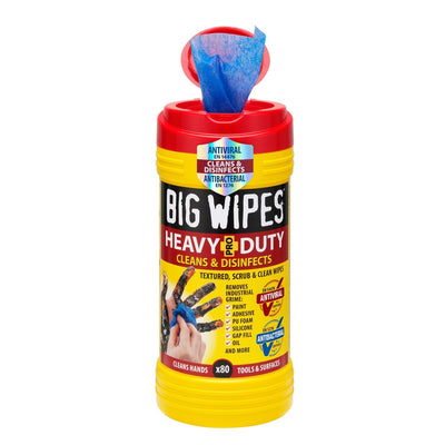 Big Wipes 80's PRO+ HEAVY DUTY - ANTIVIRAL - RED TOP - (20x30CM) WIPE TUBS - BLUE SCRUB FABRIC - BGW2420 - Big Wipes - Trade Counter Direct