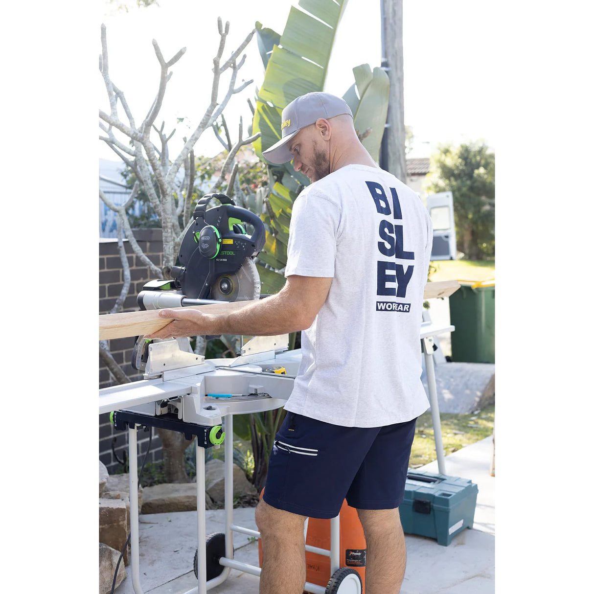 Bisley Shorts Flex & Move™ 4 - Way Stretch Elastic Waist Cargo - BSHC1333_BBLKR77 - Bisley Workwear UK - Trade Counter Direct