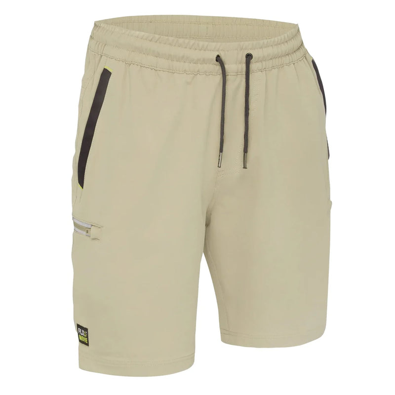 Bisley Shorts Flex & Move™ 4 - Way Stretch Elastic Waist Cargo - BSHC1333_BBLKR77 - Bisley Workwear UK - Trade Counter Direct