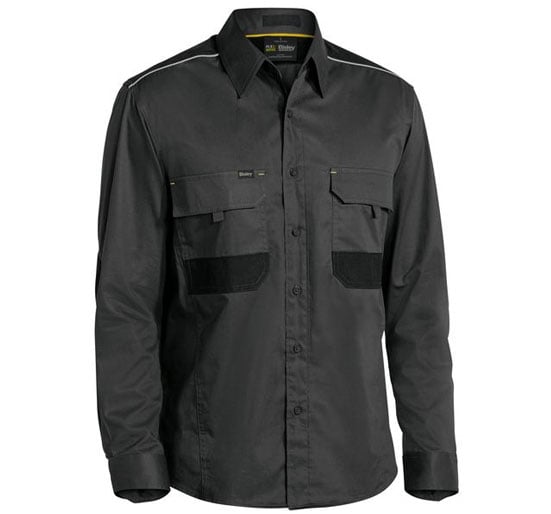 Bisley Workwear Flex & Move Long Sleeve Mechanical Stretch Shirt - Charcoal - UKS6133_BCCGS - Bisley Workwear UK - Trade Counter Direct