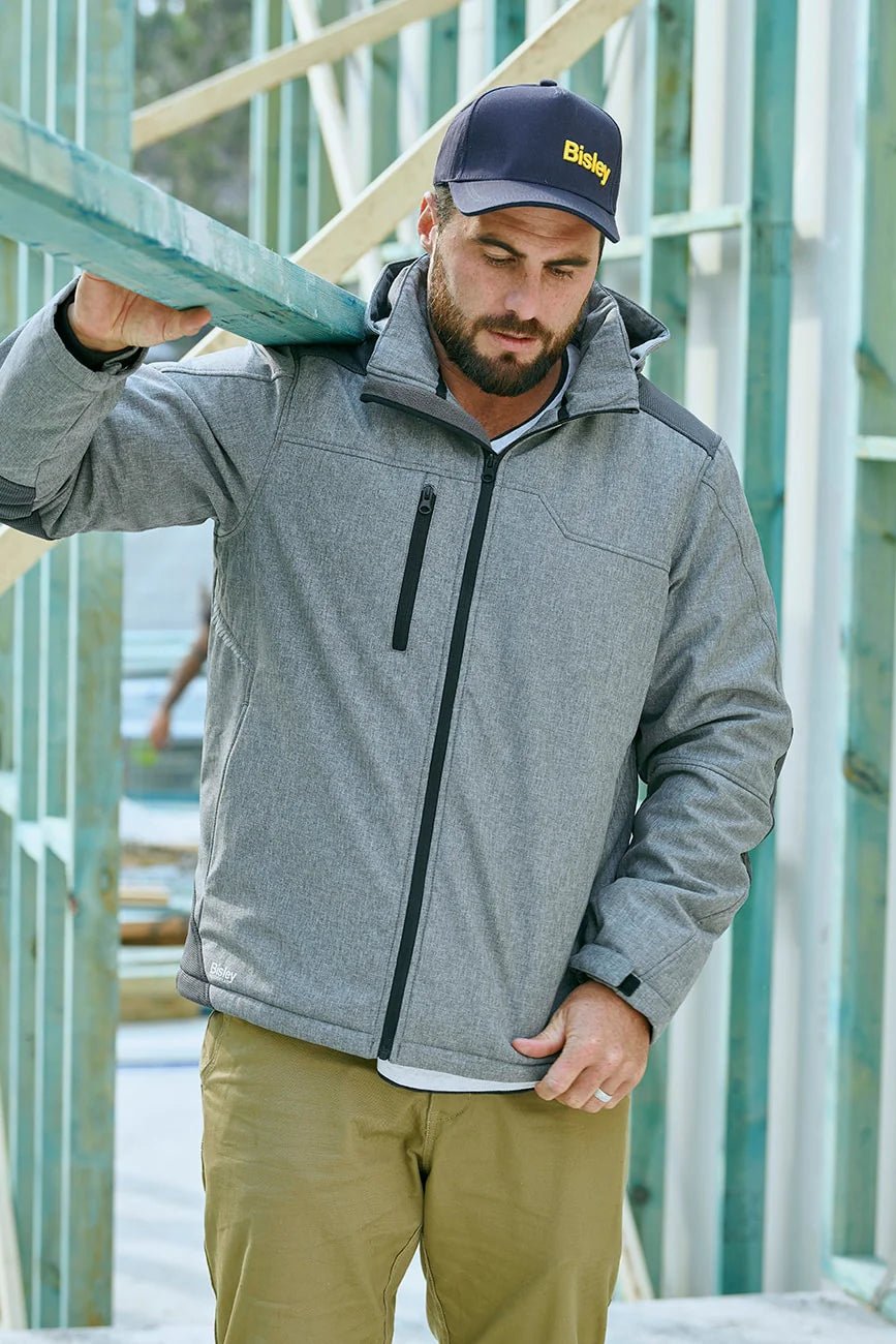Bisley Workwear Flex & Move Shield Hooded Zip Front Jacket - UKJ6937_BCCGXS - Trade Counter Direct - Trade Counter Direct