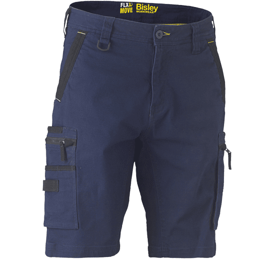 Bisley Workwear Flex & Move Stretch Cargo Shorts - Navy - UKSHC1330_BPCTR82 - Bisley Workwear UK - Trade Counter Direct