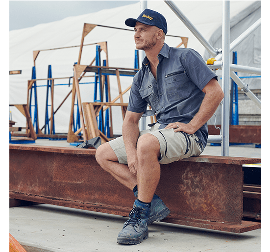 Bisley Workwear Flex & Move Stretch Cargo Shorts - Stone - UKSHC1330_BSTNR72 - Bisley Workwear UK - Trade Counter Direct