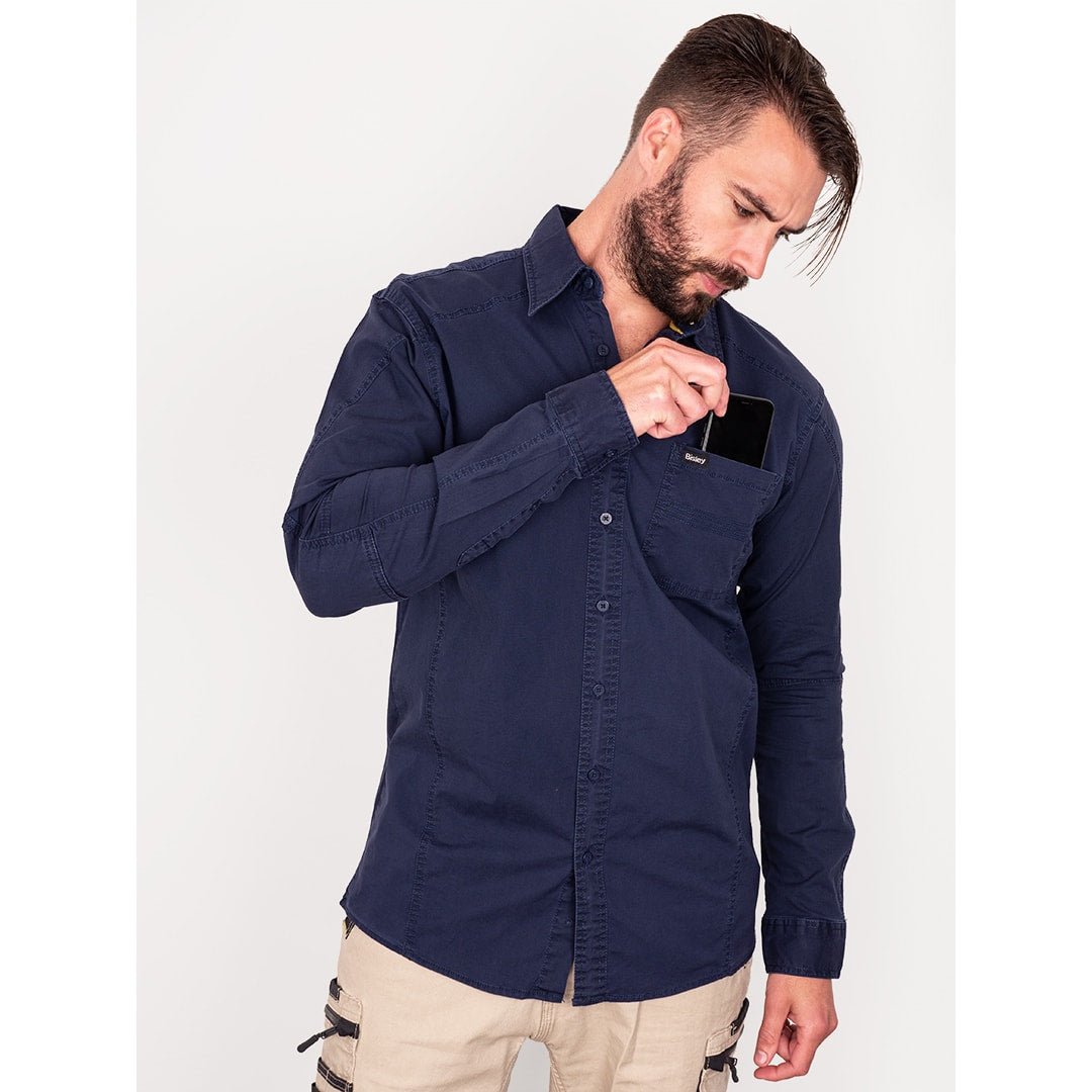 Bisley Workwear Flex & Move Stretch Shirt - Navy - UKS6146_BPCTS - Bisley Workwear UK - Trade Counter Direct