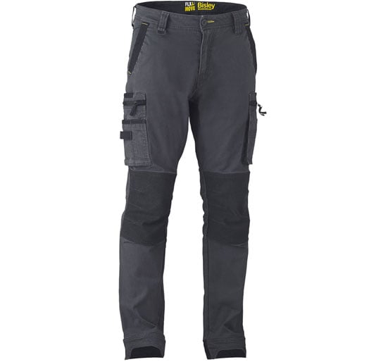 Bisley Workwear Flex & Move Stretch Utility Cargo Trousers With Kevlar Knee Pads - Charcoal - UKPC6333_BCCGR82 - Bisley Workwear UK - Trade Counter Direct