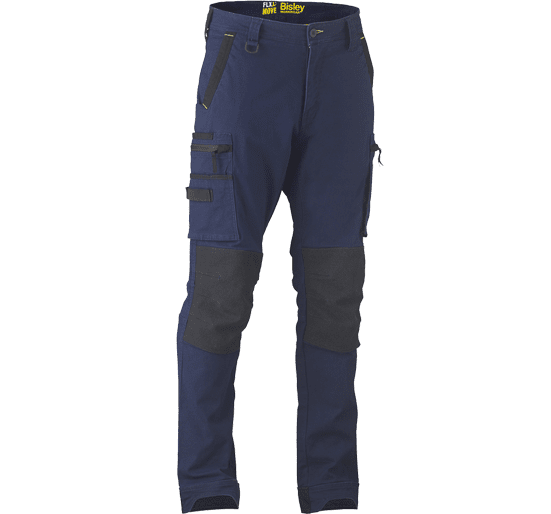 Bisley Workwear Flex & Move Stretch Utility Cargo Trousers With Kevlar Knee Pads - Navy - UKPC6333_BPCTR32 - Bisley Workwear UK - Trade Counter Direct