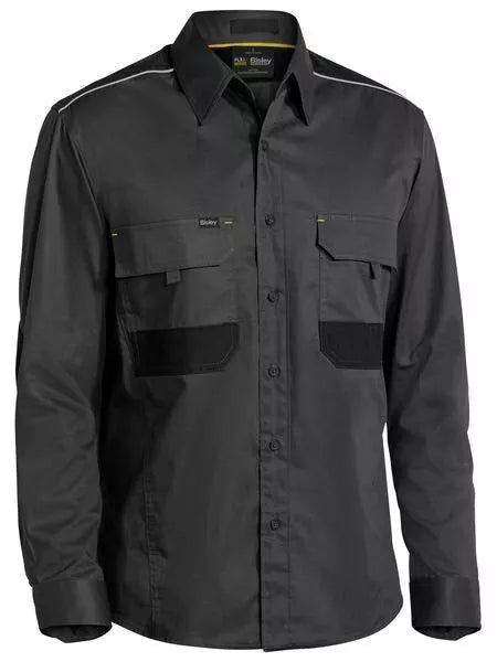 Bisley Workwear Flex & Move Utility Shirt Long Sleeve - Charcoal - UKS6144_BCCGL - Bisley Workwear UK - Trade Counter Direct