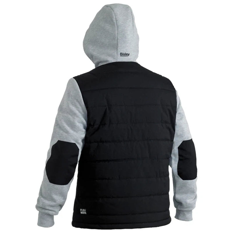 Bisley Workwear F&M Long Sleeve Hooded Puffer Fleece Jacket - Black Contrast - UKJ6944_BBLKS - Bisley Workwear UK - Trade Counter Direct