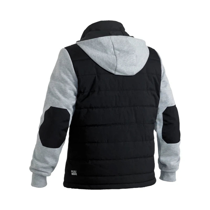 Bisley Workwear F&M Long Sleeve Hooded Puffer Fleece Jacket - Black Contrast - UKJ6944_BBLKS - Bisley Workwear UK - Trade Counter Direct