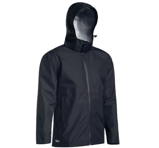 Bisley Workwear Lightweight Ripstop Long Sleeve Hooded Rain Jacket - Black - UKJ6926_BBLKS - Bisley Workwear UK - Trade Counter Direct