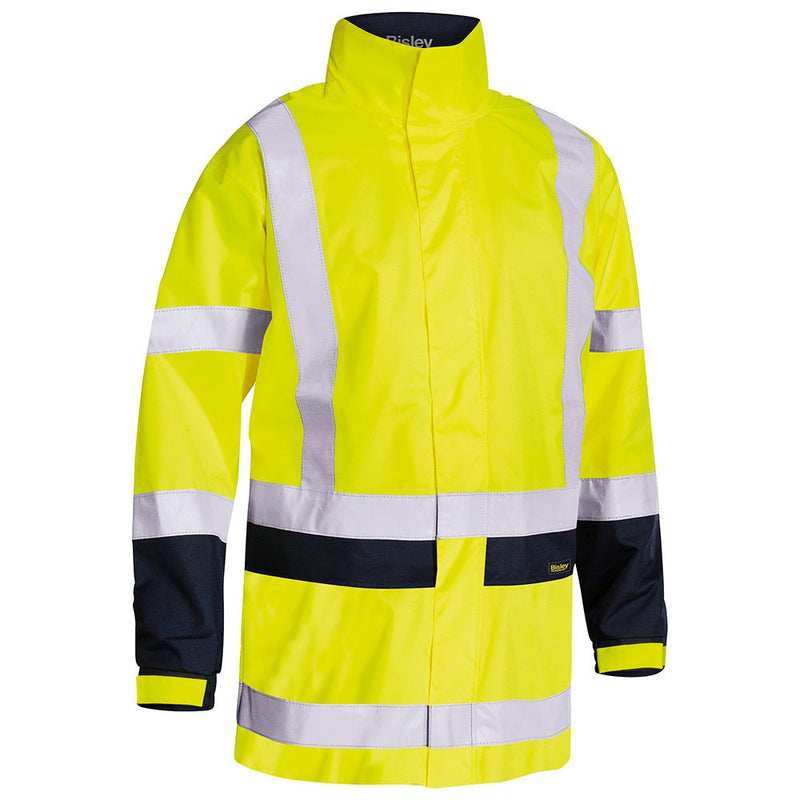 Bisley Workwear Taped Hi - Vis Rain Shell Jacket - Yellow - UKJ6966T_TT04XS - Bisley Workwear UK - Trade Counter Direct