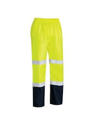 Bisley Workwear Taped Hi Vis Rain Shell Trousers - UKP6965T - UKP6965T_TT04XS - Bisley Workwear UK - Trade Counter Direct