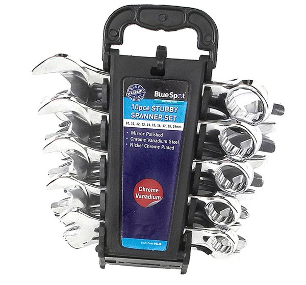 BlueSpot Stubby Combination Spanner Set 10pc 04110 - Type - B/S04110 - BlueSpot Tools - Trade Counter Direct