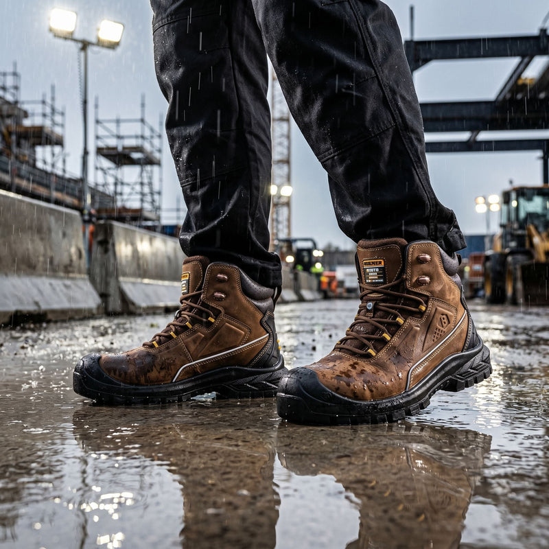 Buckbootz BSH016 Buckshot Waterproof Safety Lace Boots – Brown