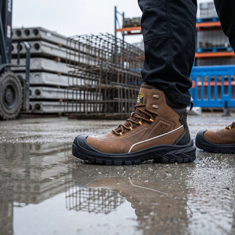 Buckbootz BSH016 Buckshot Waterproof Safety Lace Boots – Brown