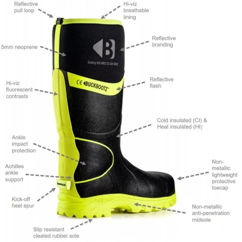 Buckbootz BBZ8000 S5S Ankle-Protection Safety Wellington Boots – product image 10