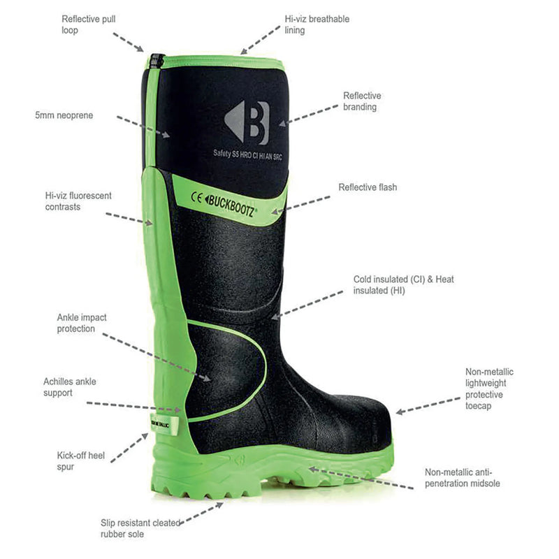 Buckbootz BBZ8000 S5S Ankle-Protection Safety Wellington Boots – product image 15