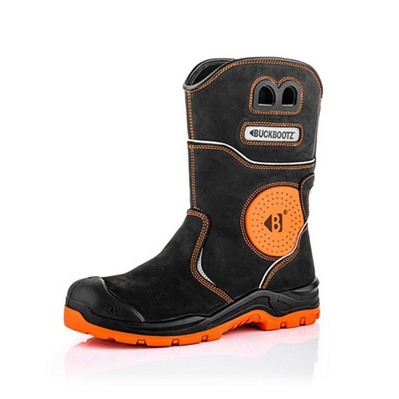 Buckbootz BVIZ5 Buckzviz S7S Safety Rigger Boots – Black/Hi-Vis Orange – product image 1