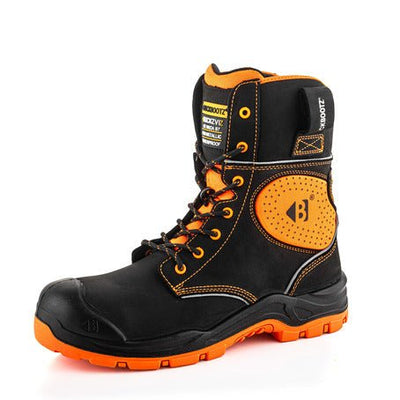 Buckbootz BVIZ6 Buckzviz S7S High-Leg Safety Boots – Black/Hi-Vis Orange – product image 1