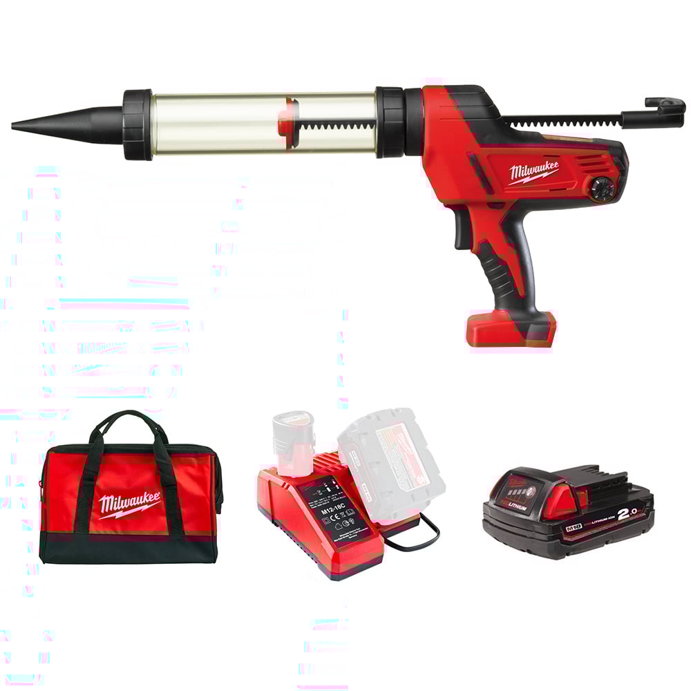 Milwaukee C18 PCG/310C-201B 18V Caulking Gun 310ML with 1 X 2.0AH BATTERY