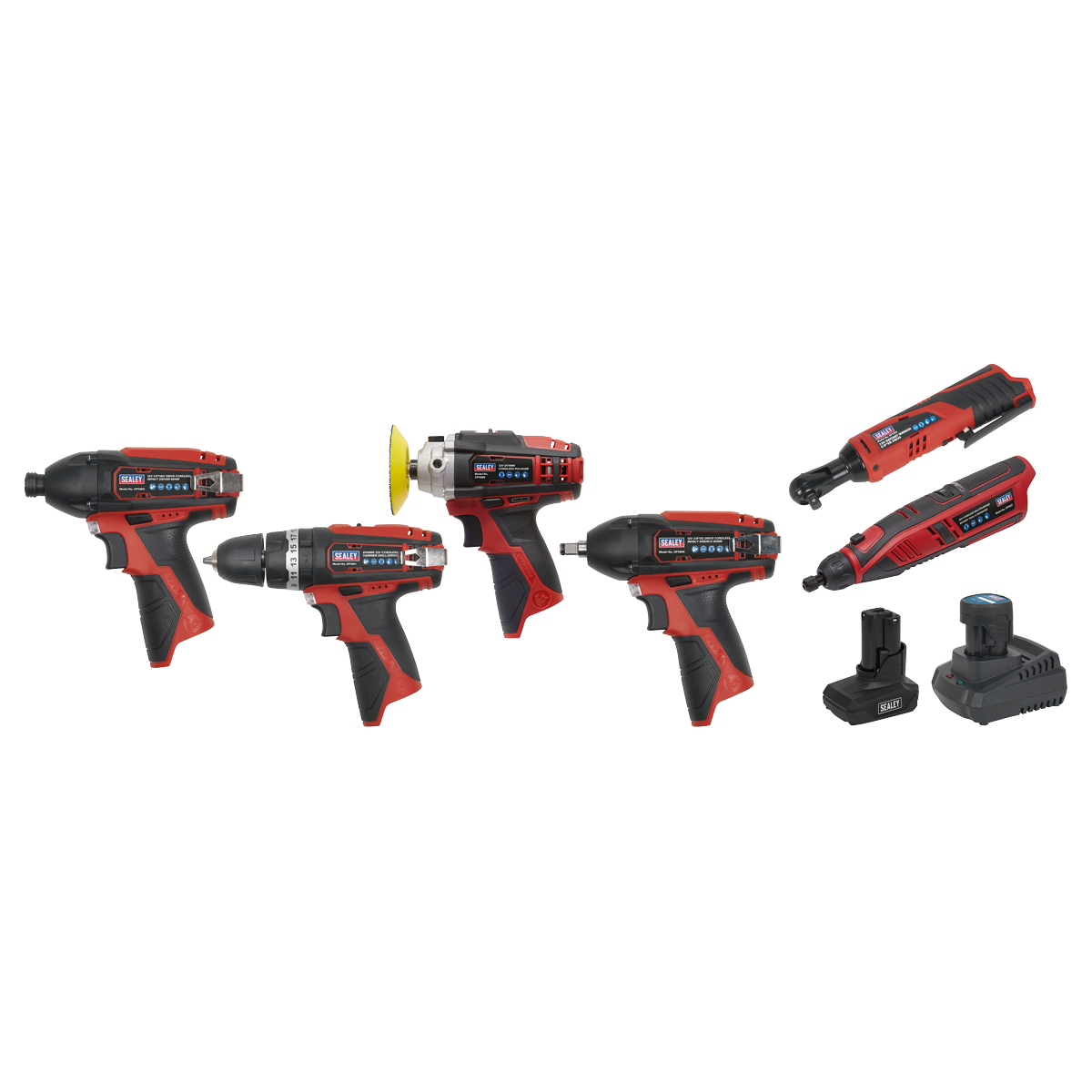 Sealey CP1200COMBO2 SV12 Series 6 x 12V Cordless Power Tool Combo Kit