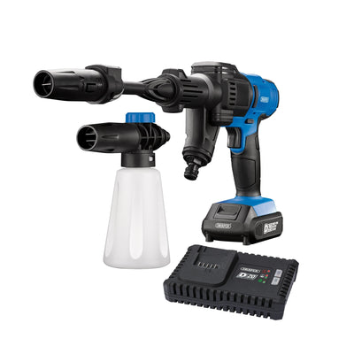 D20 20V Cordless Pressure Washer Kit, 1 x 2.0Ah Battery, 1 x Fast Charger - DR-97533 - Draper - Trade Counter Direct