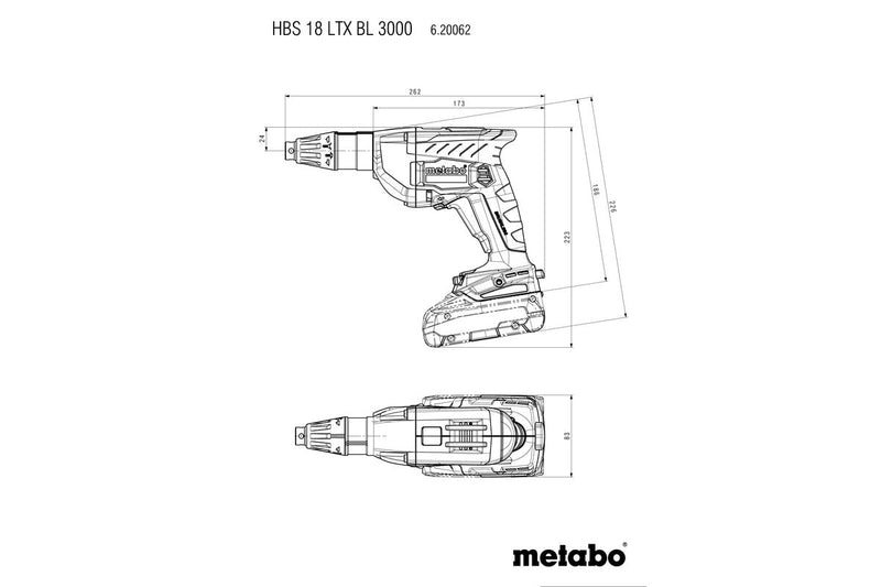 Metabo HBS 18 LTX BL 3000 (620062840) 18V Brushless Cordless Drywall Screwdriver - Body Only product image 3