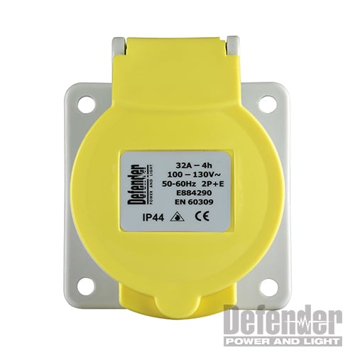Defender 110V Panel Socket 32A - E884290 - E884290 - Defender - Trade Counter Direct