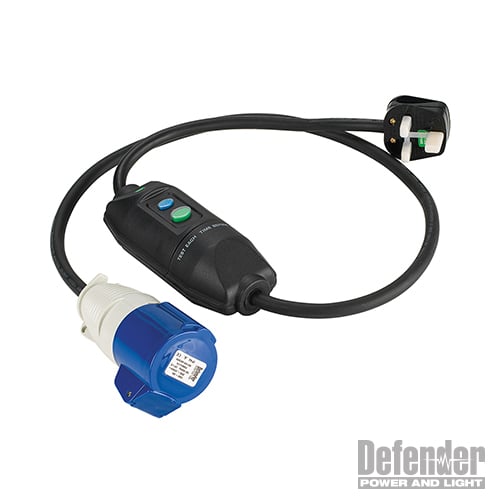 Defender In - Line RCD Lead 1m 230V - E11085C - E11085C - Defender - Trade Counter Direct