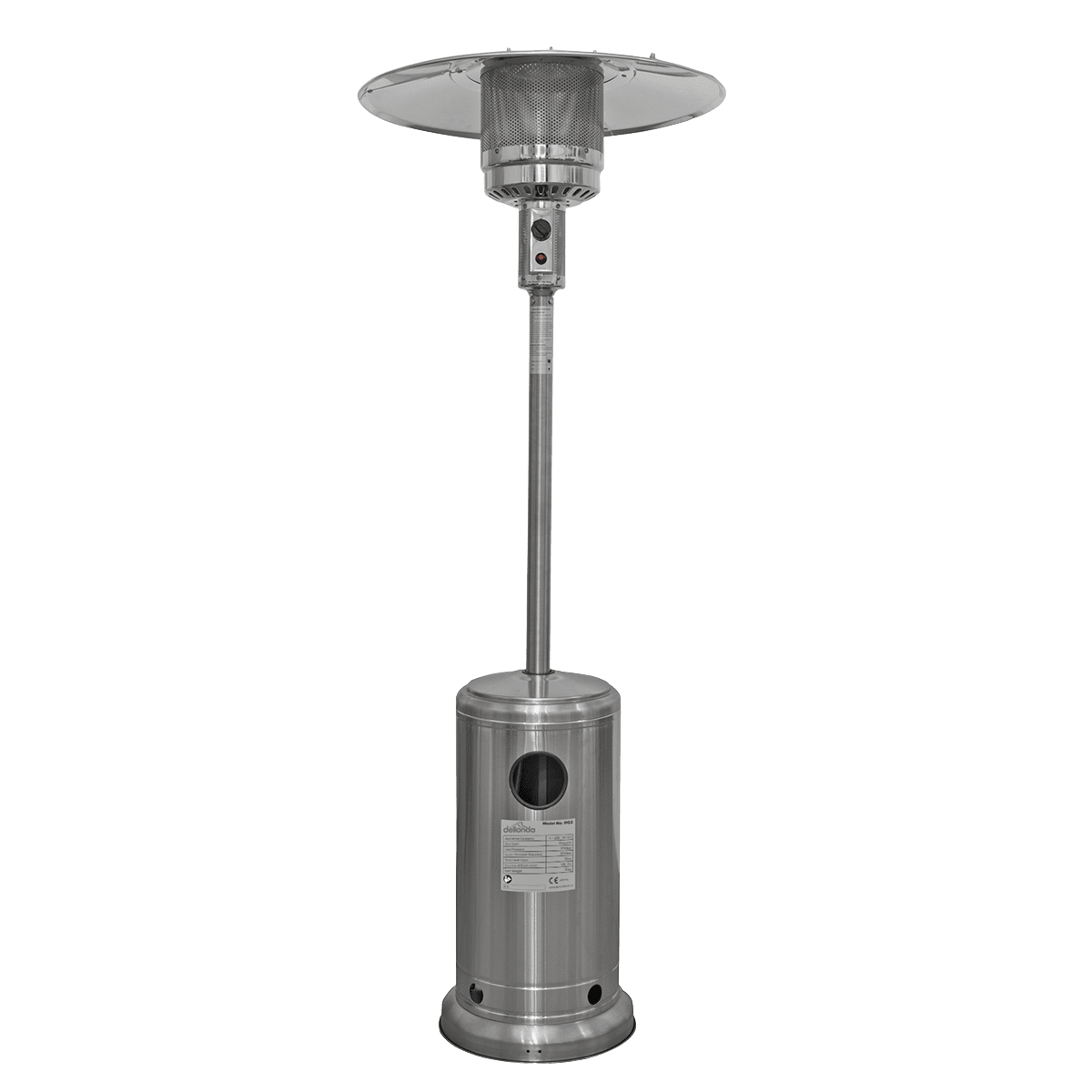 Dellonda 13kW Stainless Steel Commercial Gas Outdoor Garden Patio Heater, Wheels - DG2 - DG2 - Sealey Tools UK - Trade Counter Direct