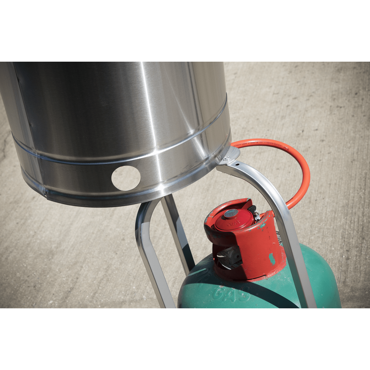 Dellonda 13kW Stainless Steel Commercial Gas Outdoor Garden Patio Heater, Wheels - DG2 - DG2 - Sealey Tools UK - Trade Counter Direct