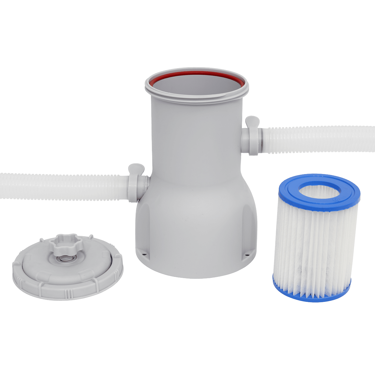 Dellonda 15ft Ø450cm Round Garden Kids Paddling Swimming Pool & Pump Grey Rattan - DL18 - DL18 - Sealey Tools UK - Trade Counter Direct