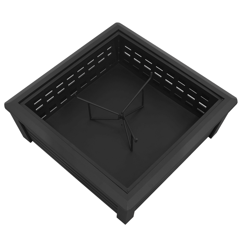 Dellonda 35" Square Outdoor Fire Pit, Black - DG43 - DG43 - Sealey Tools UK - Trade Counter Direct
