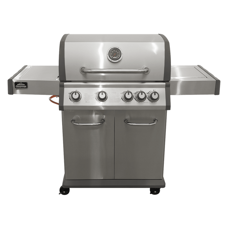 Dellonda 4+1 Burner Deluxe Gas BBQ Grill, Stainless Steel, Side Burner, Ignition - DG17 - DG17 - Sealey Tools UK - Trade Counter Direct