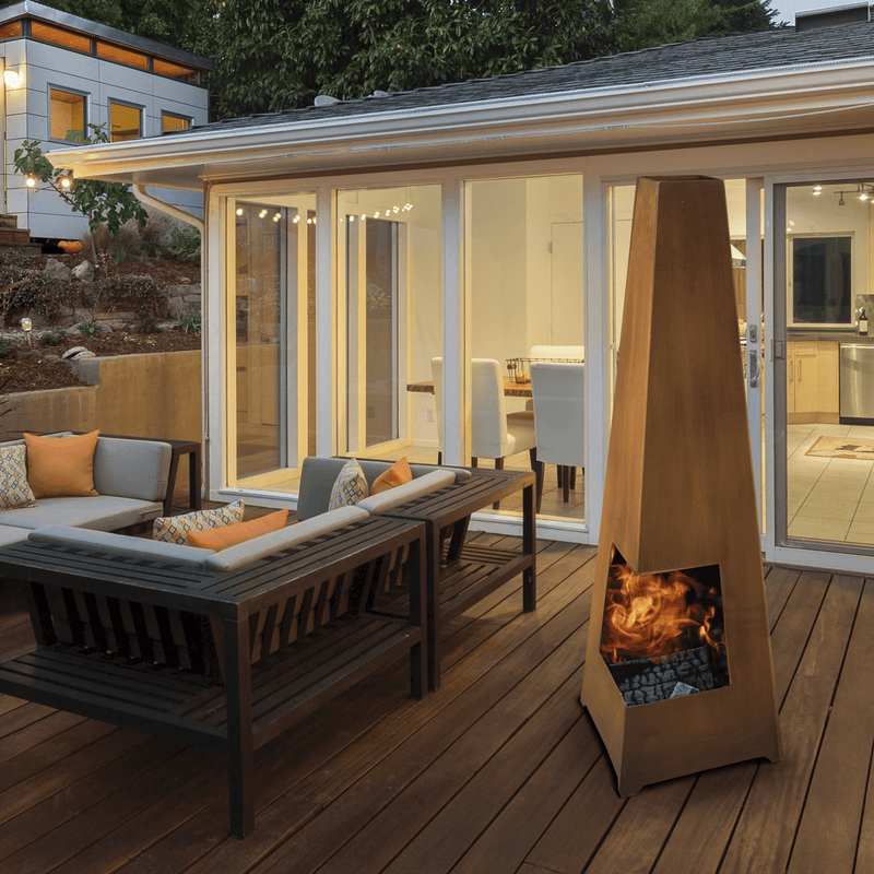 Dellonda Chiminea, Wood Burner, Heater for Outdoors W45cm x H150cm, Corten Steel - DG106 - DG106 - Sealey Tools UK - Trade Counter Direct