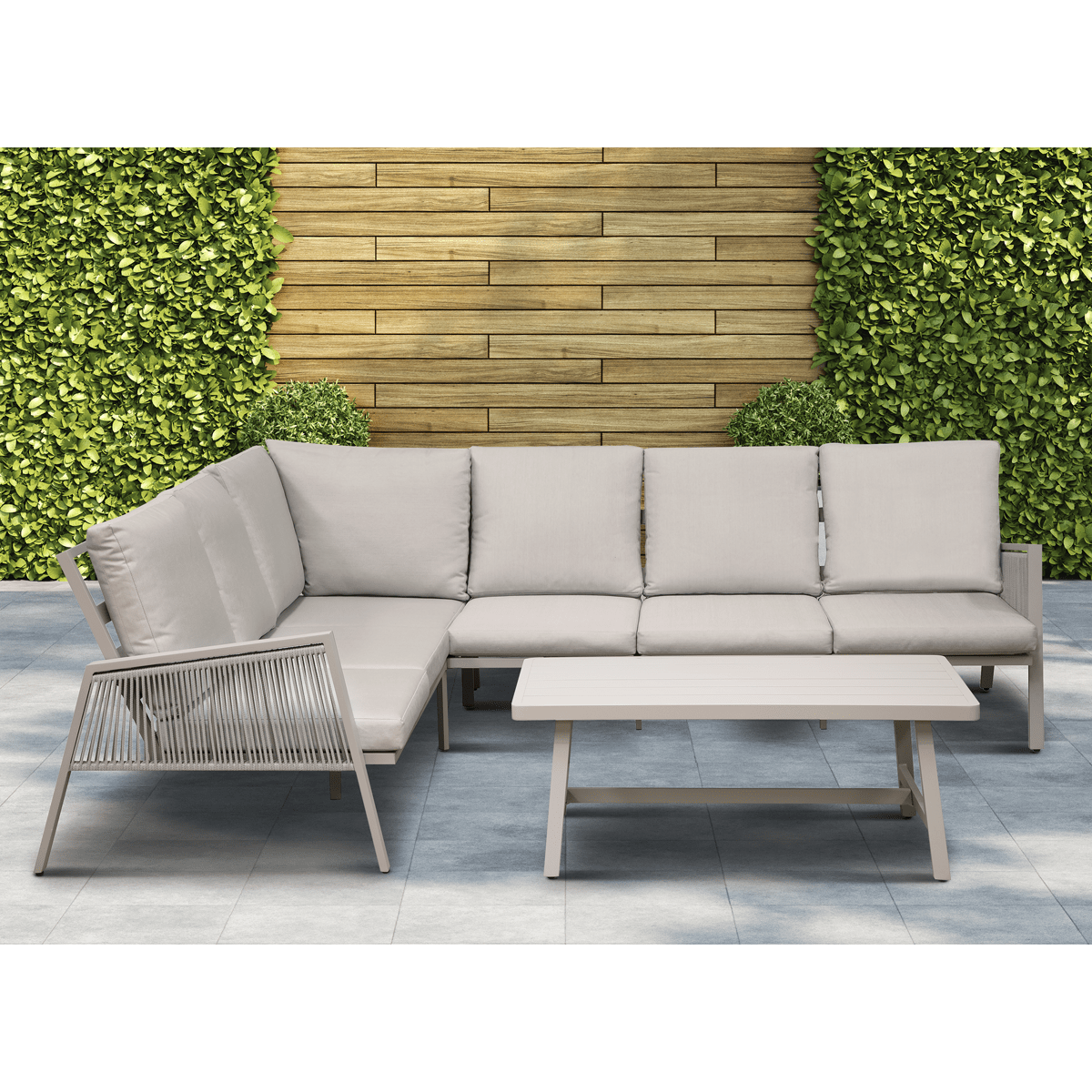 Dellonda Fusion 4 Piece Outdoor Garden Corner Sofa & Coffee Table Set, Aluminium - DG57 - DG57 - Sealey Tools UK - Trade Counter Direct