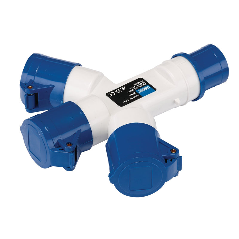 Draper 230V 3-Way Splitter, 16A - DR-03720 - Draper - Trade Counter Direct